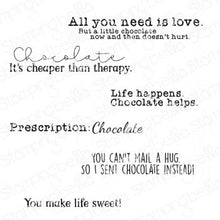 Load image into Gallery viewer, Chocolate Sentiment Set Rubber Stamp