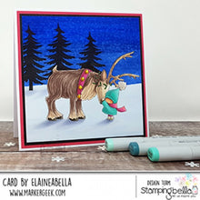 Load image into Gallery viewer, Bundle Girl With Reindeer Rubber Stamp
