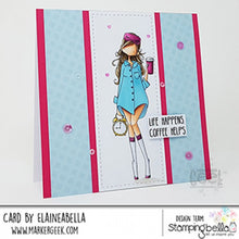 Load image into Gallery viewer, Curvy Girl Loves Coffee Rubber Stamp
