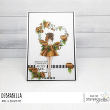 Load image into Gallery viewer, Curvy Girl With A Heart Wreath Rubber Stamp
