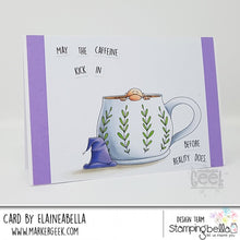 Load image into Gallery viewer, Caffeinated Gnome Rubber Stamp
