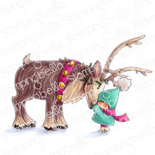 Load image into Gallery viewer, Bundle Girl With Reindeer Rubber Stamp
