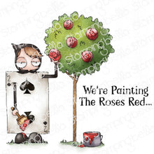Load image into Gallery viewer, Oddball Painting The Roses Red (Alice In Wonderland Collection) Rubber Stamp
